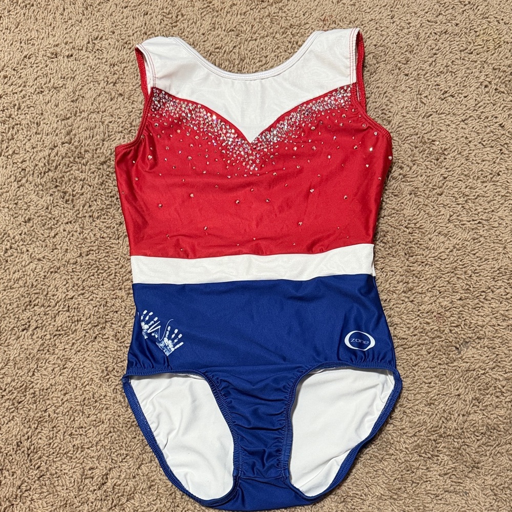 Red, White and Blue Gymnastics Leotard